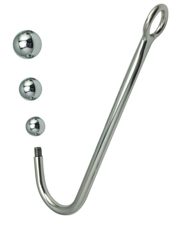 Bondage Metall Anal Hook Set mit 3 Kugeln in 25 35 und 40mm