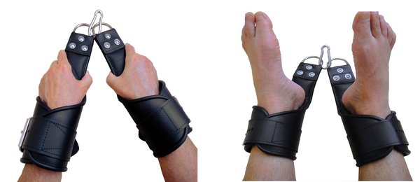 Leder Bondage Hand und Fuß Hängefesseln Handfesseln Fußfesseln