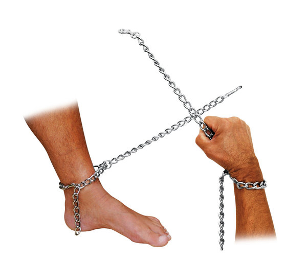 Metall Bondage Ketten Fesseln Handfesseln Fußfesseln