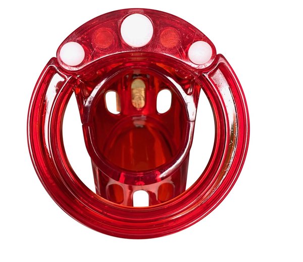 CB-S rot Kunststoff Peniskäfig Keuschheitskäfig mit Stacheln