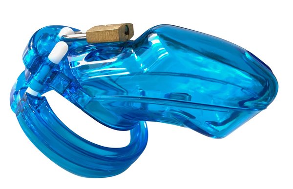 CB-S blau Kunststoff Peniskäfig Keuschheitskäfig mit Stacheln