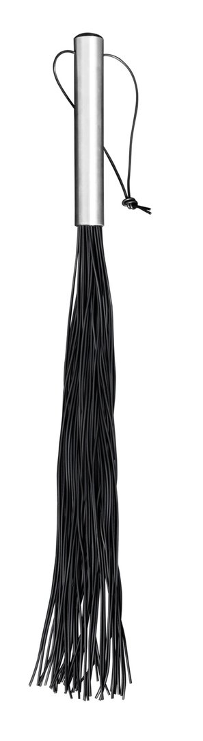 PVC Peitsche mit Alu Griff 50cm schwarz mit 42 Riemen