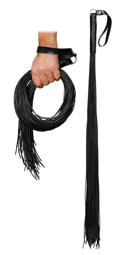 PVC Peitsche extrem 100cm mit 48 Riemen schwarz