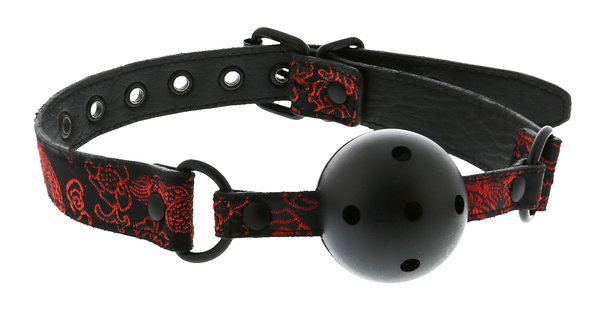 Bondage Ball Mundknebel  rot schwarz 45mm mit Löcher