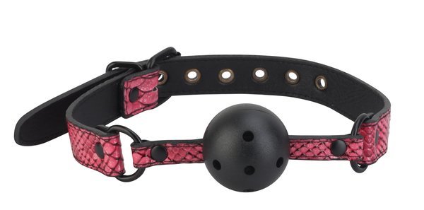 Bondage Ball Mundknebel schwarz pink 45mm mit Löcher