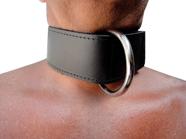 Bondage Leder Halsband BIG mit Klettverschluss