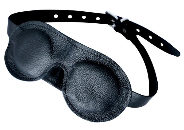 Bondage Leder Augenmaske Augenbinde mit Nasenbedeckung schwarz