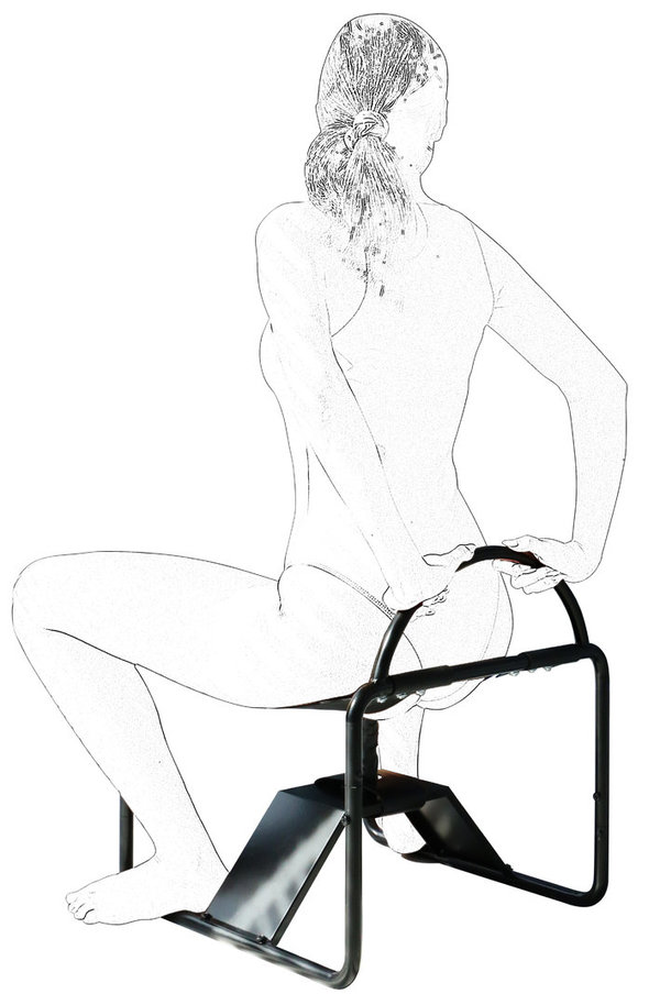 Metall Sex Chair mit Latex Dildo