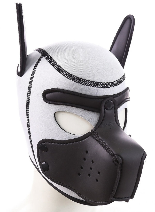 BDSM Neopren Kopfmaske Hunde Maske weiß - Dog Mask