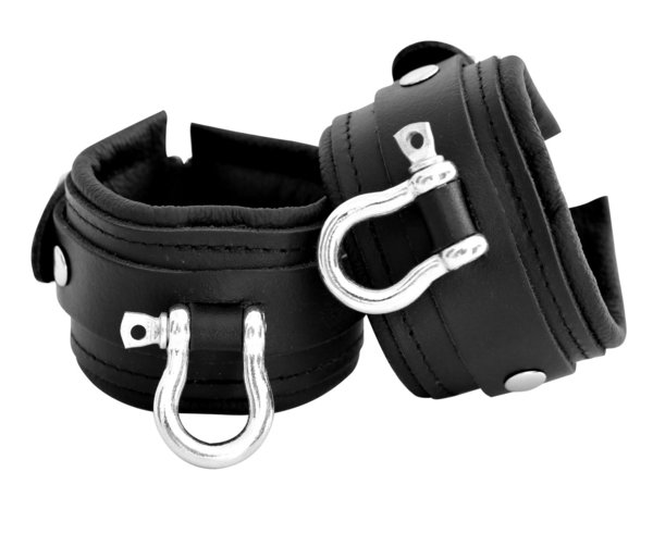 Leder Bondage Handfesseln Style gepolstert schwarz
